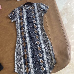 Snake skin body con dress